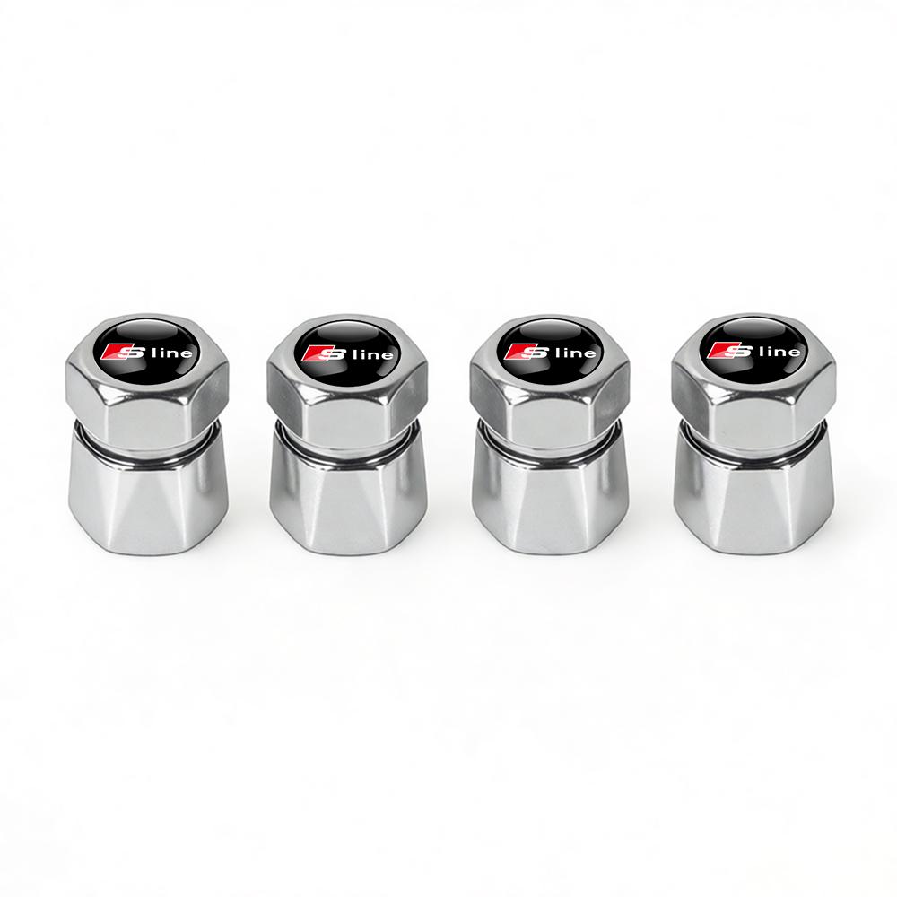 2026 4pcs Car Wheel Tires Valves Tyre Stem Caps for Audi Sline A1 A2 A3 A4 A4L P 8V 8L RS RS3 RS4 RS5 RS6 S1 S2 S3 S4 S5 S6 S7 S8 Q8