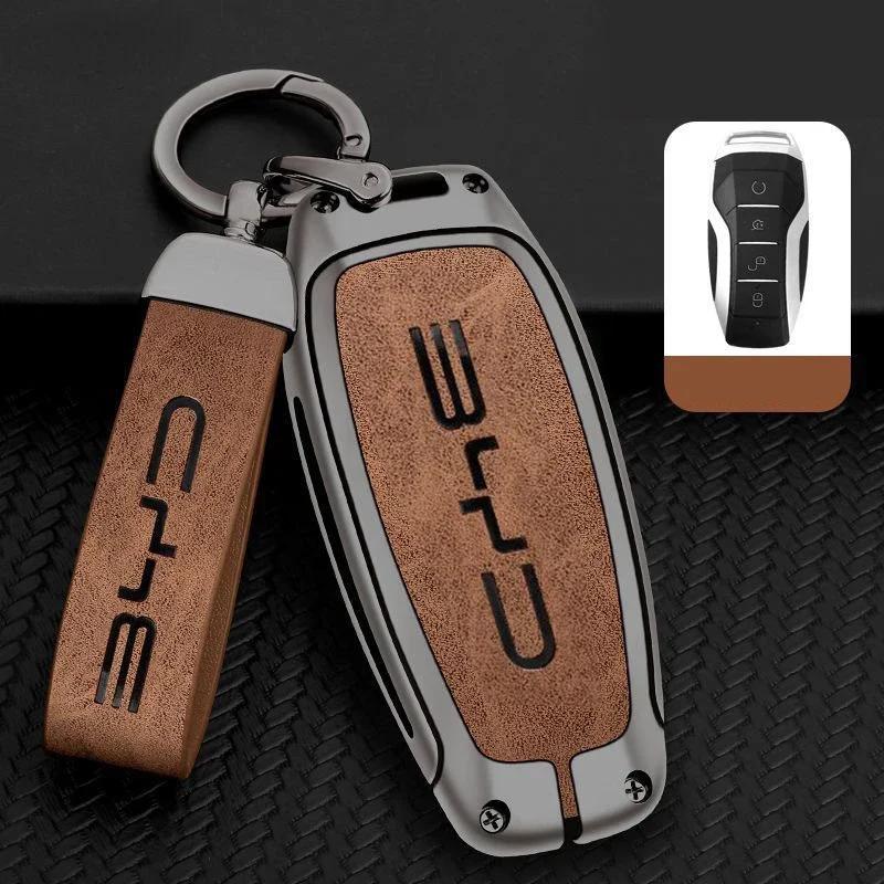 Alloy Car Key Case Cover Holder For Byd Second Song Pro Tang Dm Qin Plus Max Yuan Generation Atto 3 Han Ev Dolphin Accessories