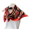 Soft Leaf Print Elegant High-end Silk Scarf Imitation Square Shawl Versatile Neck Small Women