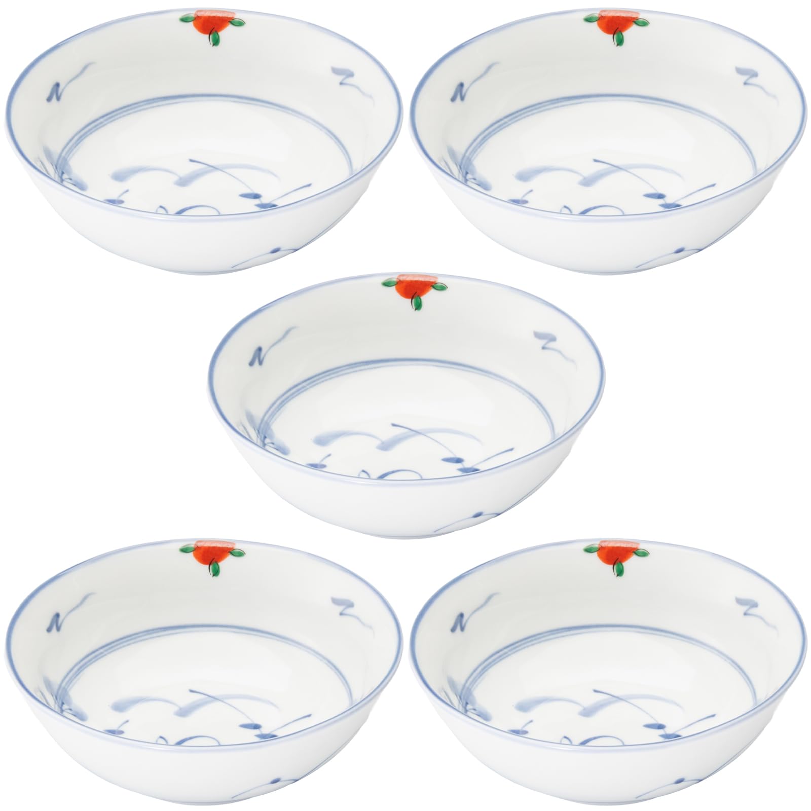 

Mino Ware Dinnerware Set of Small 12cm Microwave Made in Product Number 564621 Akae Usagi 5, Bowls, Plates, Approx. Diameter, Safe, Japan, синий