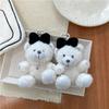 Soft Plush Bear Hanging Ornament Fashionable Soft Bear Keychain with Bowknot Plush Key Accessory for Stylish Bags