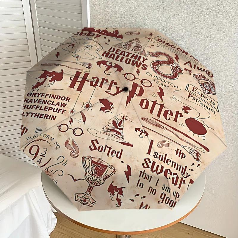 1PC Harry Potter Diagon Alley Umbrella-8-Rib Reinforced, Automatic Open, Lightweight & Durable, Cute Fashion Accessory for Outdoor, D2657