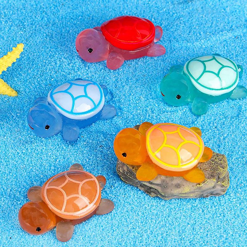 10 Stück Mini-Schildkröten Aus Kunstharz – Leuchtende Garten-Deko Für Aquarium, Bonsai & Mehr (10 Farben)