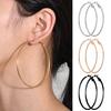 4 Ζευγάρια Γυναικεία Κρίκοι Αυτιών Διαφορετικών Μεγεθών Κυκλικά Σκουλαρίκια Γυαλισμένα Ηλεκτρολυτικά Επιμεταλλωμένα Διακόσμηση Αυτιών Κοσμήματα Κυρία Κλαμπ Πάρτι Κρεμαστά Σκουλαρίκια Σετ