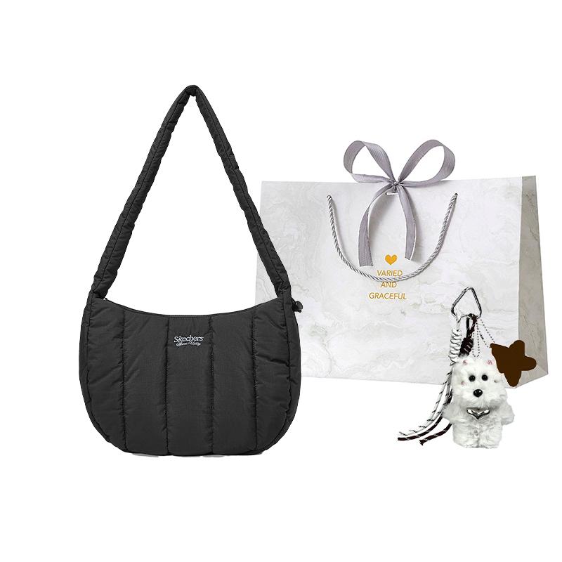 New Skechers Fabric Cloud Bag, Shoulder Bag, Crossbody Bag Regular Unisex Carbon Black L424U016-0018