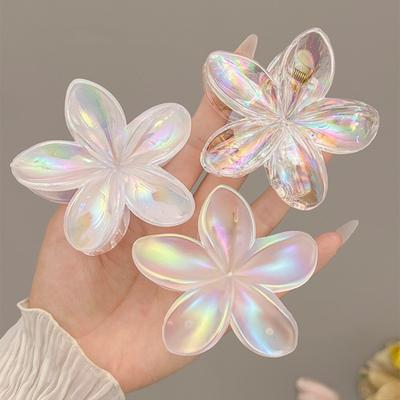 Women Hair Clip Colorful Flower Shape Back Head Hair Claw Horsetail Hair Decoration Hair Styling Tool