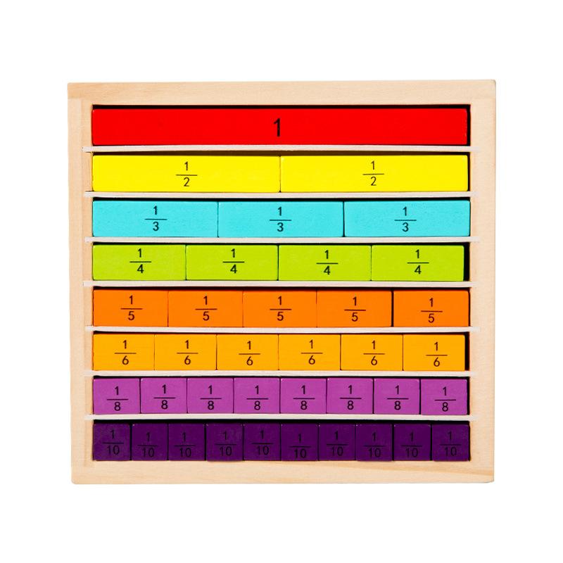 

Wooden Fractions Toy, Number Decomposition Puzzle Board, Fraction Learning Aid For Kids