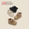 Korean Style Toddler Snow Boots with Plush Lining – Boys' and Girls' Winter Boots, Baby Walking Shoes, Short Leather Boots.