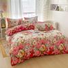Vintage Style Garden Flower Duvet Cover Set Vibrant Pattern Zipper Quilt Cover with Pillowcases Bedding Set for All Season
