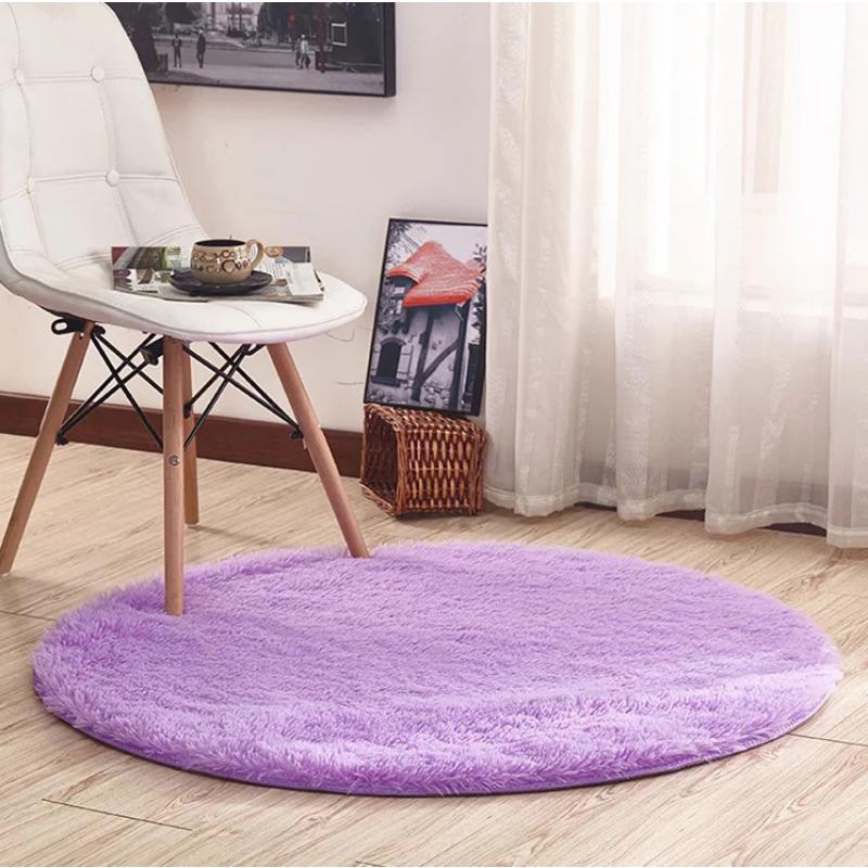 Fluffy Round Rug Carpets for Living Room Decor Faux Fur Rugs Kids Room Long Plush Rugs for Bedroom Shaggy Area Rug Modern Rugs