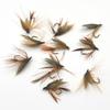 MNFT 10PCS 12# Dry Flies Economic Fly Selection Fishing Lures Golden Wire Yellow Zebra Body Fishing Flies