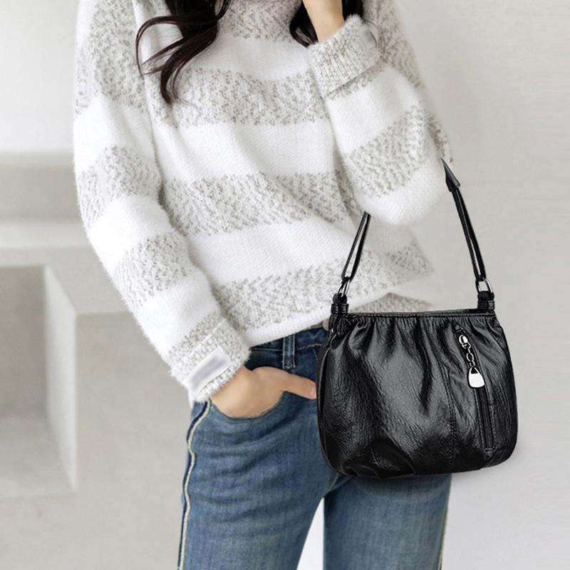 New European and American Fashion Retro Bag Women's Handbag Shoulder Bag Multi layer Large Capacity Crossbody Bag