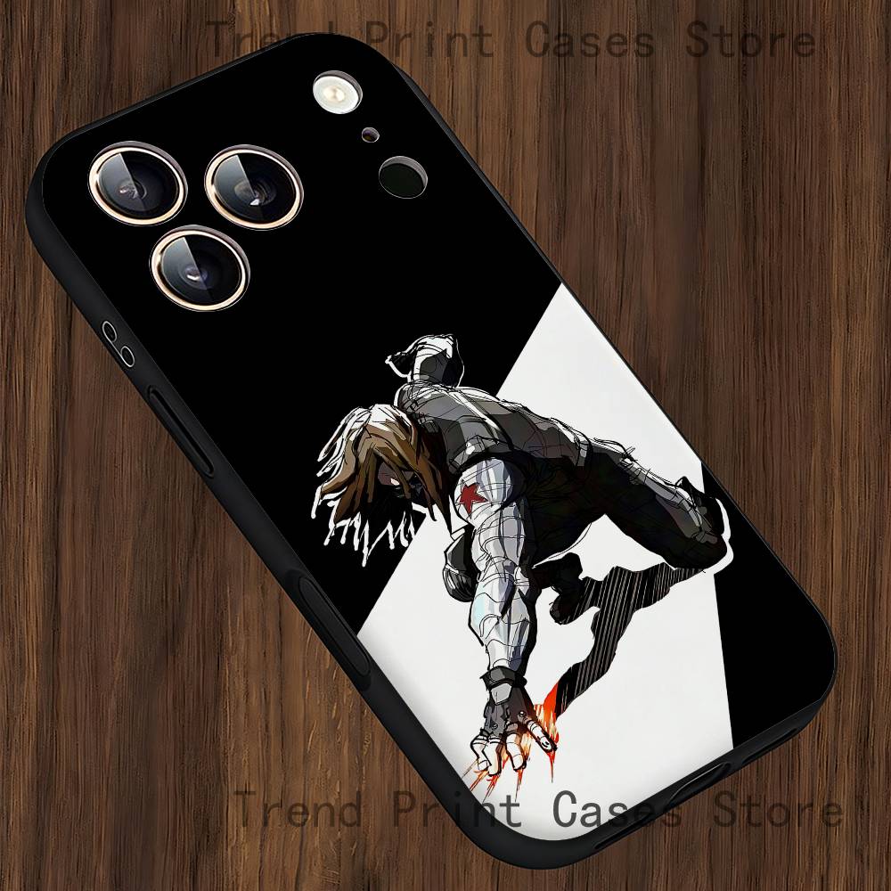 W-Winter S-Soldier B-Bucky Phone Case For iPhone 15,16,12,13,14,11,17,Pro,Max,Plus,E,Air,Mini TPU Cover