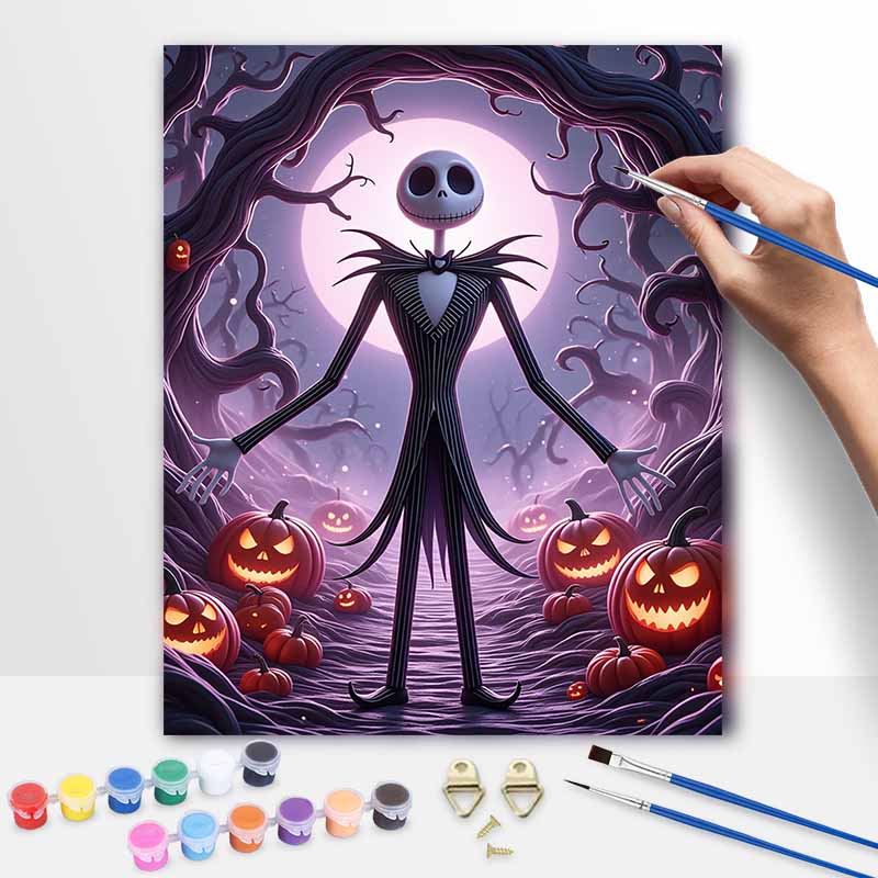 Disney Jack Skellington Oil Paint by Numbers Painting Kit Hand Painted Home Decor Gift