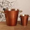 Secchiello per Ghiaccio in Rame Rosso Vintage, Diverse Misure Portatile da Campeggio Retro Secchiello per Conservare Ghiaccio Birra Bevande Articoli da Tavola