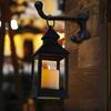 LED Courtyard Hanging Lanterns: Retro Indoor/Outdoor Atmosphere Lights with Electronic Candles for Camping and Table Decoration.