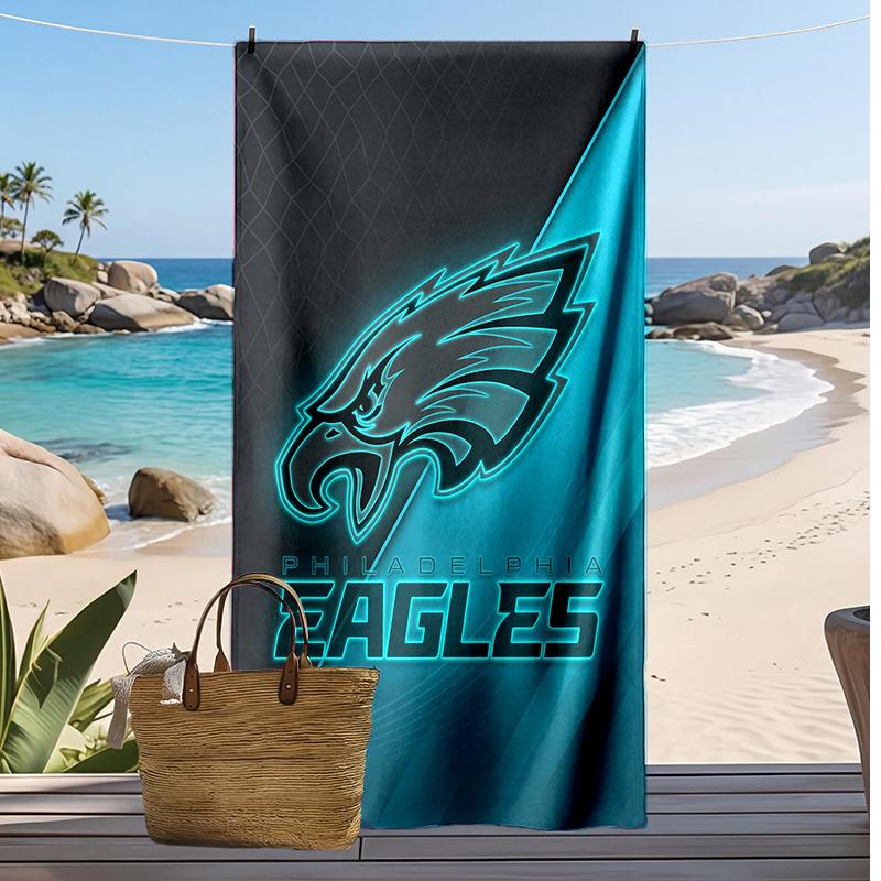 Asciugamano da Spiaggia Philadelphia Eagles Morbido Portatile Asciugatura Rapida?Asciugamano Asciutto Per Piscina Vacanza Estiva Sport all'Aperto