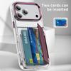 18pro Dual Card Slot Transparent Holder Case for iPhone 18 Pro Max 15 17 Pro 16 12 13 11 Shockproof Wallet Slot Shell Hard Cover
