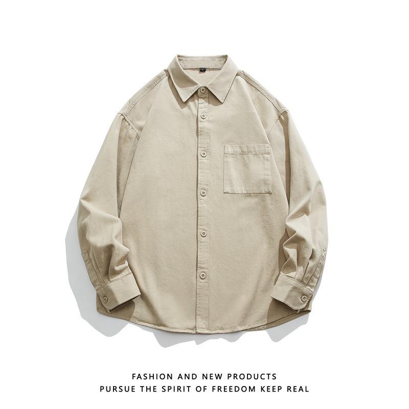Long-sleeved Shirt Men's Spring Japanese Retro Workwear Jacket Trendy Casual