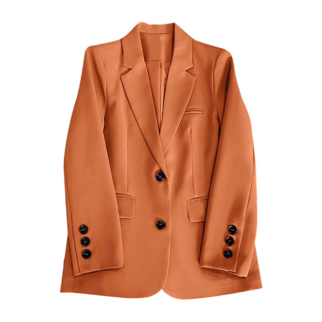Women Fashion Long Sleeve Single Button Jackets Elegant  Lady Business Casual Blazers