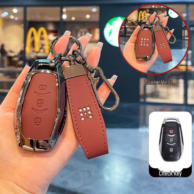 Blue Electric E5plus Key Case for Dongfeng Seres E5 Plug-in Hybrid DE-i Car Key Shell