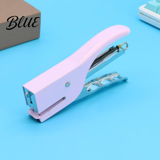 Manual Stapler for Students Mini Handheld Stapler with Ergonomic Curved Design Macaron Receipt Storage Colored Compact Metal Daily Document