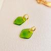 2024 Retro Pink Irregular Glass Earrings: Chic, Versatile, Luxury Dangle Ear Hooks with Light Luxury and Noble Fashion Appeal