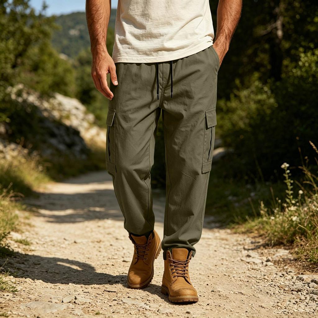 Men's Casual Cargo Pants with Loose Straight Leg for Everyday Wear
