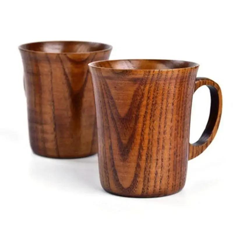 400ML New Simple Jujube Wood Cup Home Restaurant Office With Handle Mug High-end Handmade Coffee Cup Tea Cups Gift Drinkware