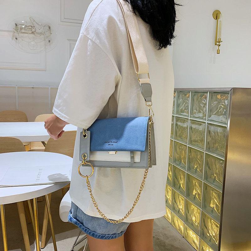 Nischendesign Tasche Damen klein frisch Kette Schultertasche 2025 Sommer neu matt Umhängetasche kontrastfarbig kleine quadratische Tasche