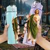 1PC Saint Joseph Religious Figure 750ml Color Plastic Sports Water Bottle Leakproof Flip Straw Lid Suitable for Sports Office Home Use