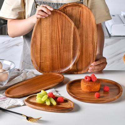 Yaratıcı Akasya Ahşap Meyve Tabağı Japon Meyve Atıştırmalık Tabağı Restoran Yemek Tabağı Çok Amaçlı Tepsi Çay Fincanı Tepsisi