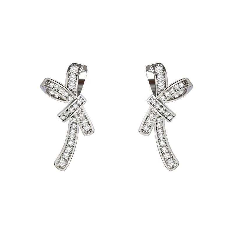Elegant Bow Stud Earrings: Trendy Japanese-Korean Style, Light Luxury, 2021