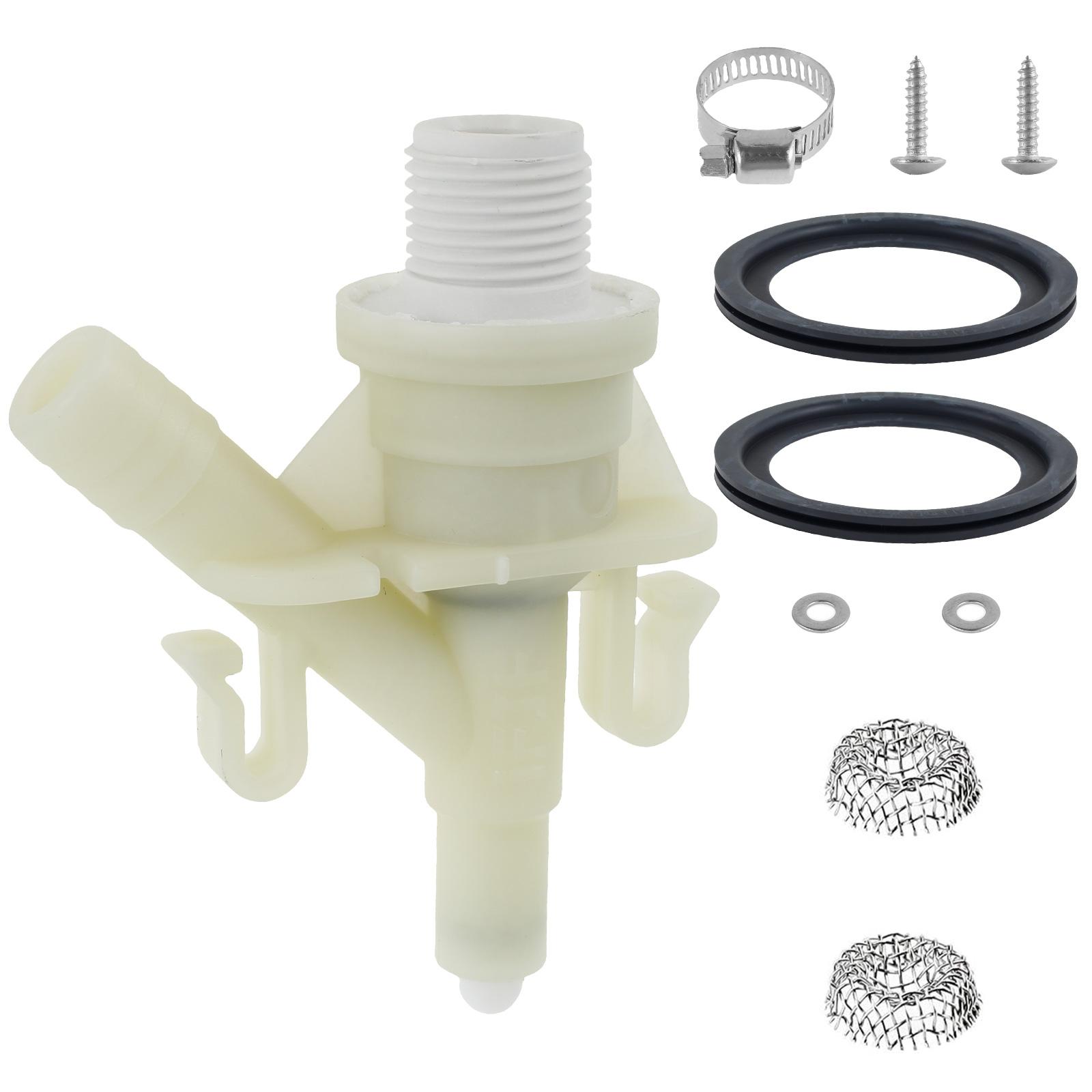 

385311641 RV Toilet Water Valve Kit and 385311658 Flush Ball Seal Replacement for 300/301/310/320 RV Toilets Preventing Leaks білий