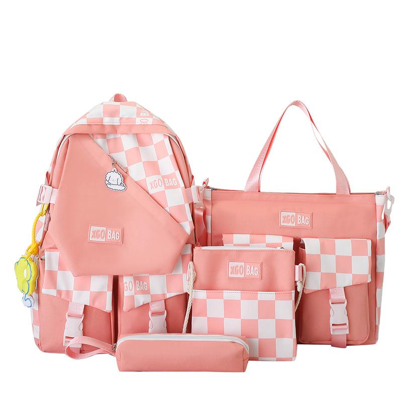 Four-piece Backpack Junior Senior High School Student Schoolbag Large Capacity Backpack