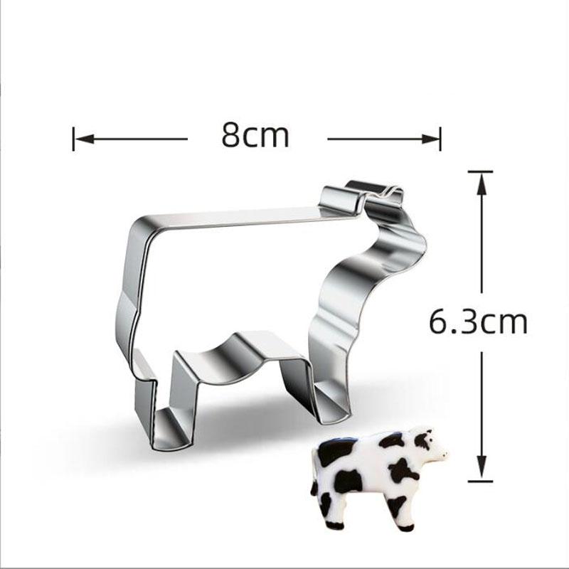 1pcs Patisserie Reposteria Cow Cattle Milk Fence Cookie Cutter Fondant Cake Decor Tool Plaste Cupcake Toppers Biscuit Mold Mould