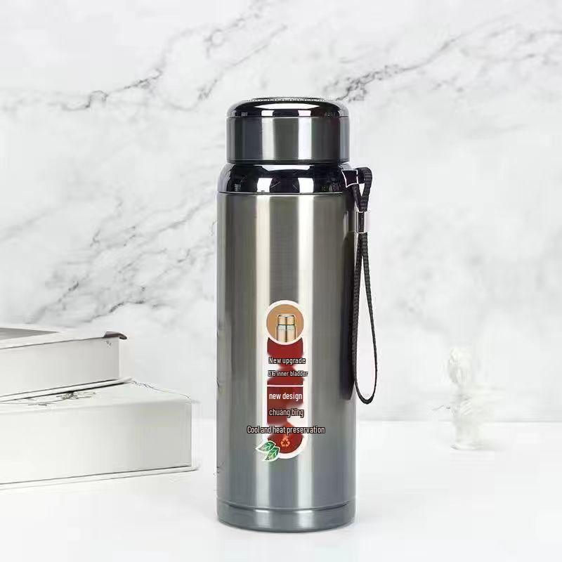 316 Stainless Steel Insulated Cup with Tea Separator, Large Capacity, Portable Outdoor Cup with Carrying Rope