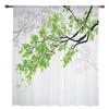 Växtgren Gröna blad Tyll Skira gardiner för vardagsrumsdekoration Fönstergardin för sovrum Voile Organza Draperier