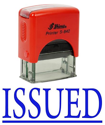 ISSUED Self Inking Rubber Stamp Office Stationary Custom Shiny Stamp
