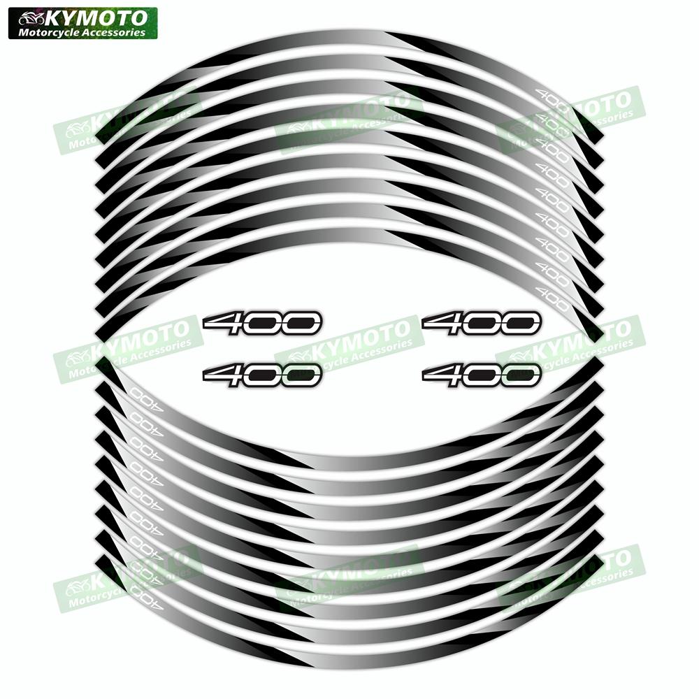 For Z400 Z 400 motorcycle accessories 17 inch front and rear wheel decals fairing hub reflective stripe stickers decoration