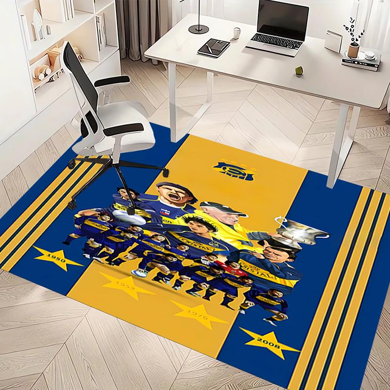 1pc Club Atlético Boca Juniors Print Area Rug - Soft, Washable Non-Slip Indoor Mat, Living Room, Home Office Decorative Rug,Office Decorative