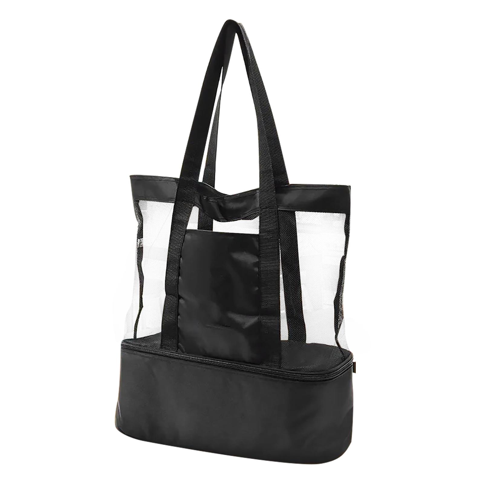 

Mesh Picnic Bags High Capacity Double Layer Insulated Lightweight Foldable Picnic Beach Bags for Beach Picnic Travel