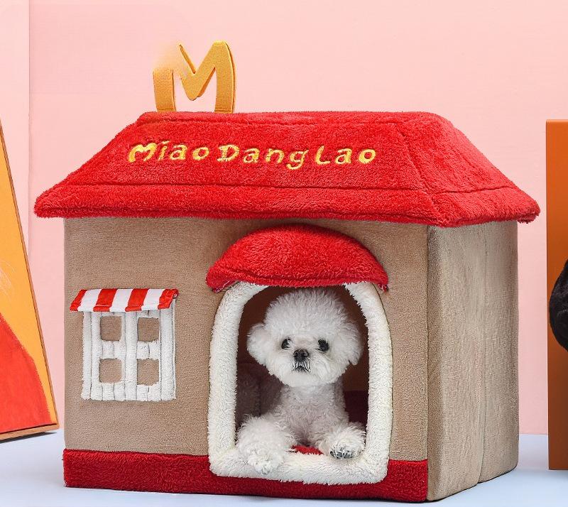 

House Cat Bed Cave-Cat beds for Indoor Cats,Soft and Comfortable,Cute cat House, Cushioned Pillow,Enclosed Cat Bed M