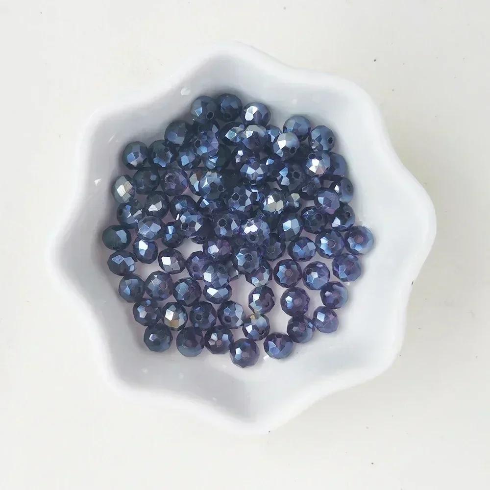 50pcs Translucent Czech Crystal Glass Bead Faceted Colorful Spacer Bead for Jewelry Making DIY Bracelet Necklace Accessories
