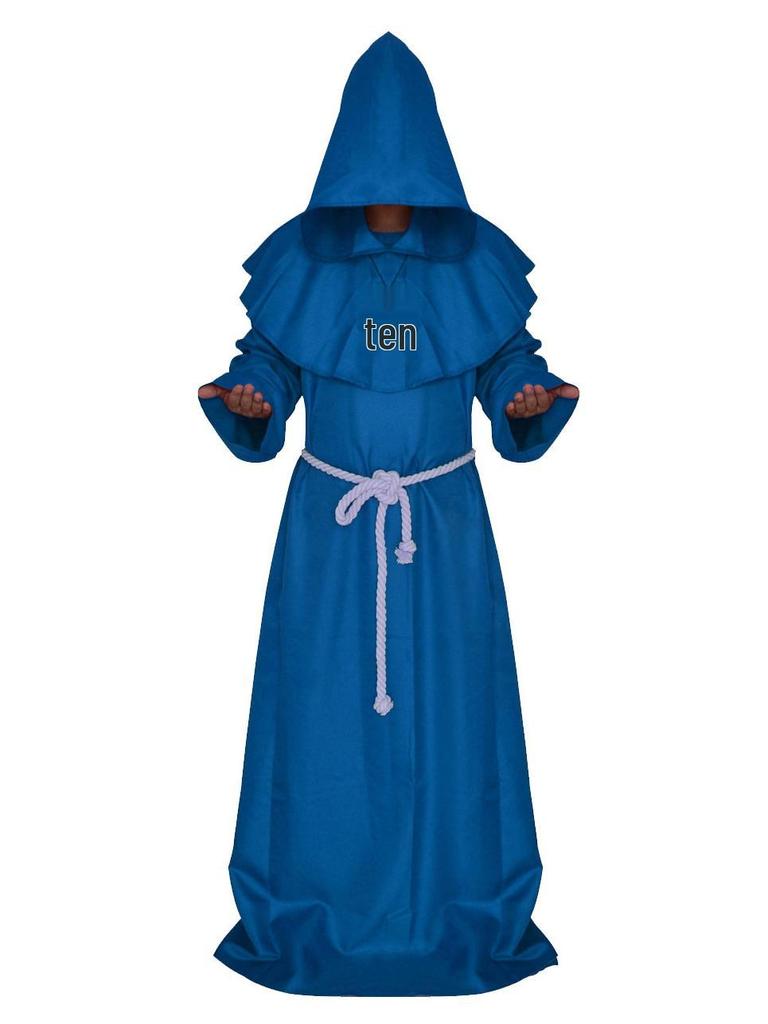 Costum Monah Medieval & Vrăjitor - Robă Halloween Grim Reaper pentru Cosplay & Joc de Rol