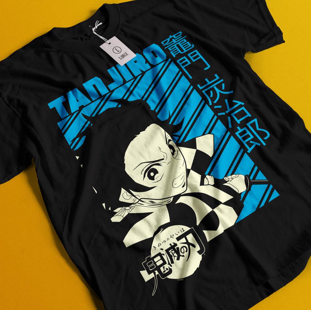 

Demon Slayer Shirt Tanjiro Tshirt Nezuko T-Shirt Muzan Doma Tee Inosuke Zenitsu 4XL