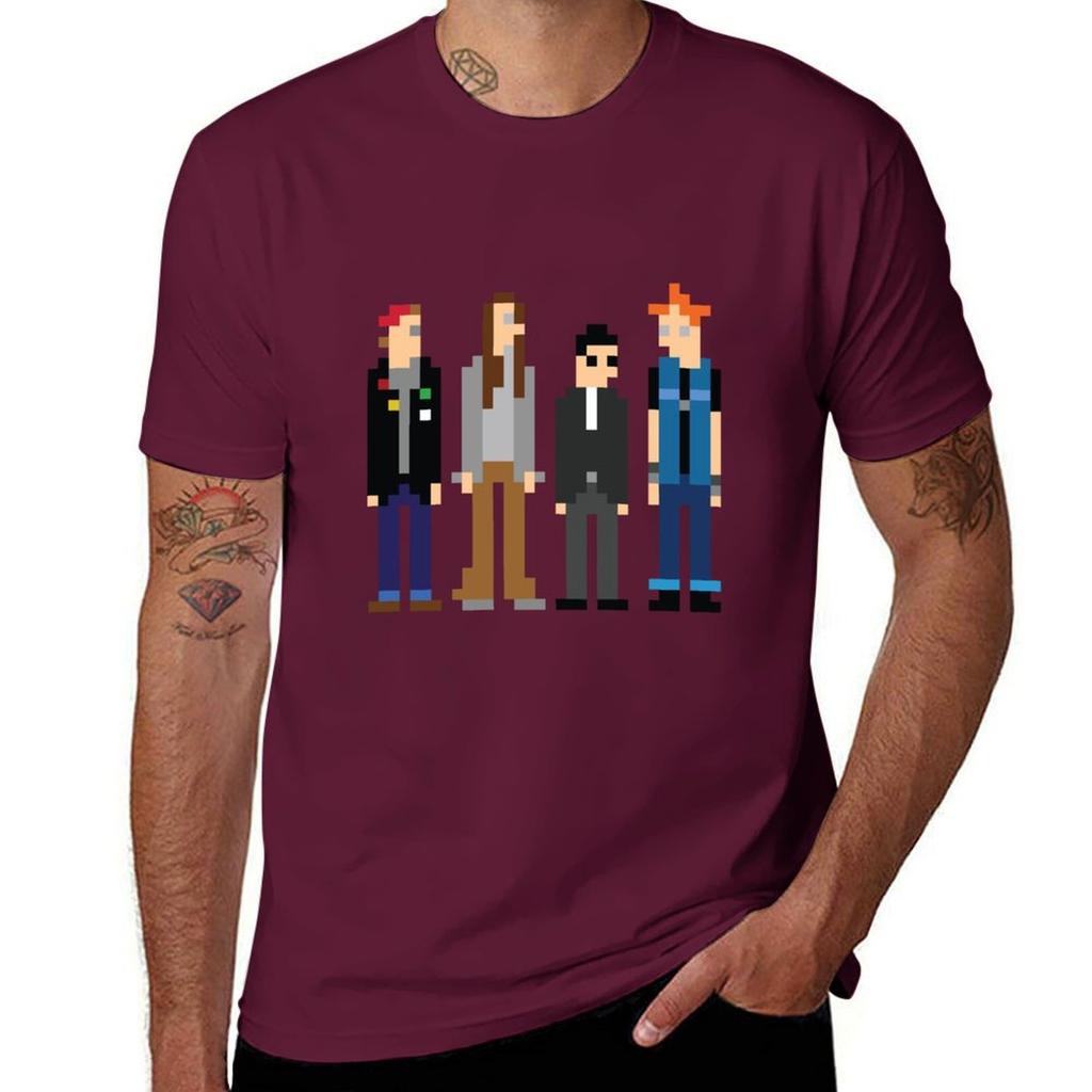 Rick Neil Mike y Vyvyan Pixel Art Camiseta Inspirada en The Young Ones camisetas personalizadas para aficionados al deporte hombre