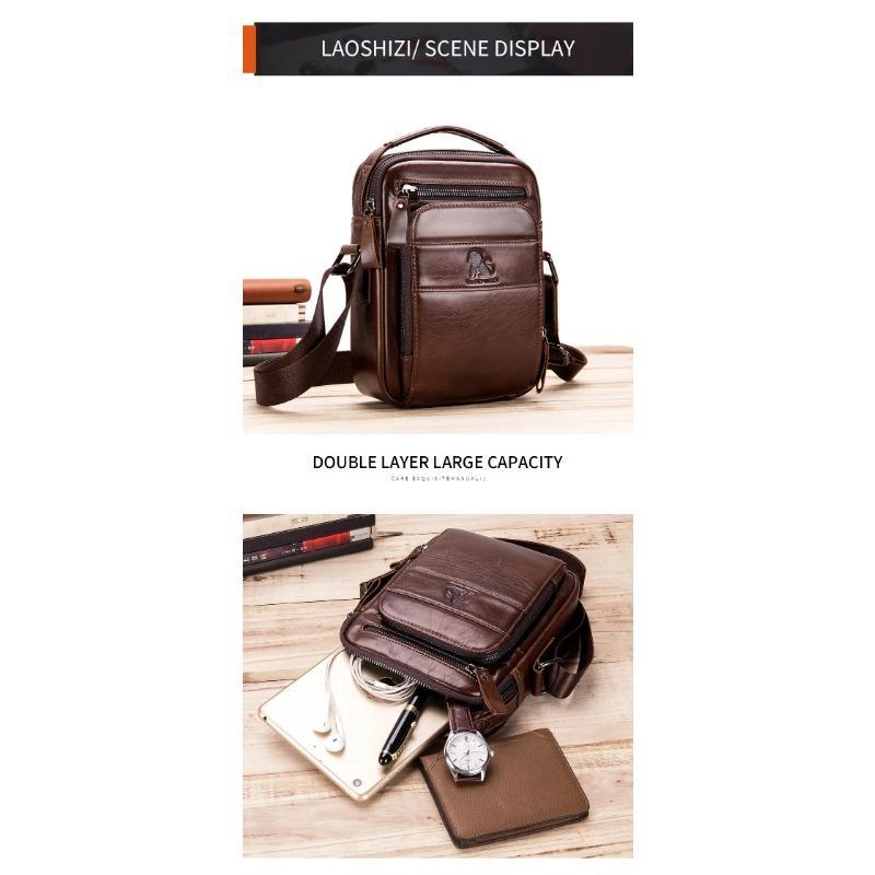 Genuine Leather Men Messenger Bag Male Small Man Fashion Crossbody Shoulder Bags Men's Travel New Handbags