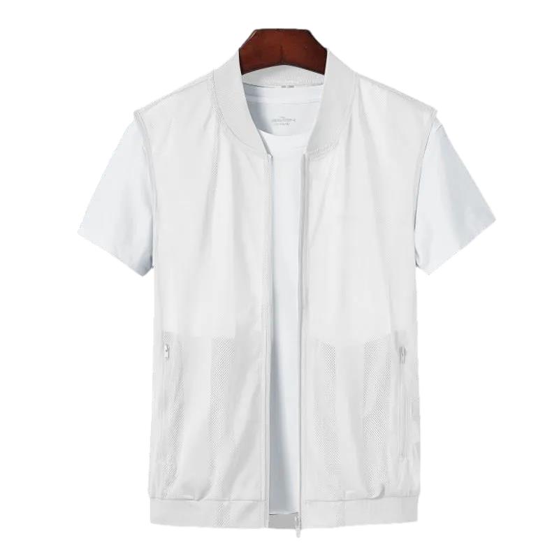 

Весняно-літній швидковисихаючий дихаючий тонкий жилет Чоловічий жилет Шкіряний одяг Сітчастий жилет Відкритий жилет Tide XXL білий