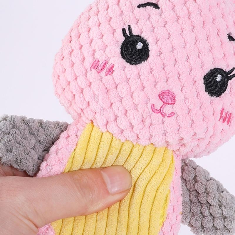 Lovely Rabbit Toy Squeak Stuffed Animal Rabbit Sound Maker for Fun Indoor Dogs Chewing Training Toy Animal Theme